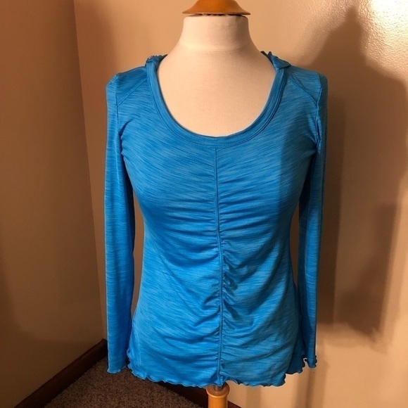 Calvin Klein Performance Blue Hooded Work Out Top Sz XS NWOT - Picture 1 of 6